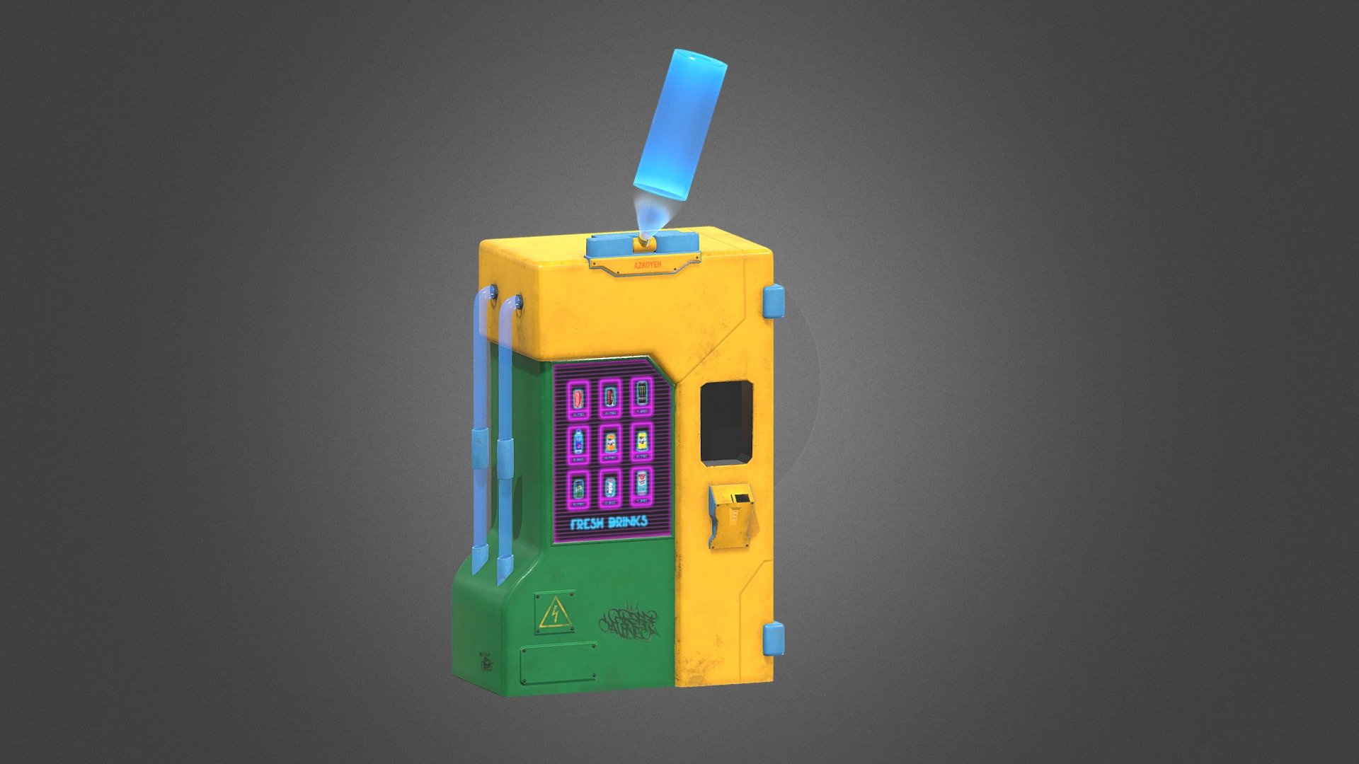 Fresh drinks machine cyberpunk style.

Made with: 3ds max and Substance painter 3d model