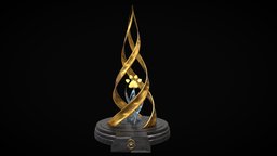 Paw Trophy furniture, marble, trophy, platinum, paw, home, free, gold