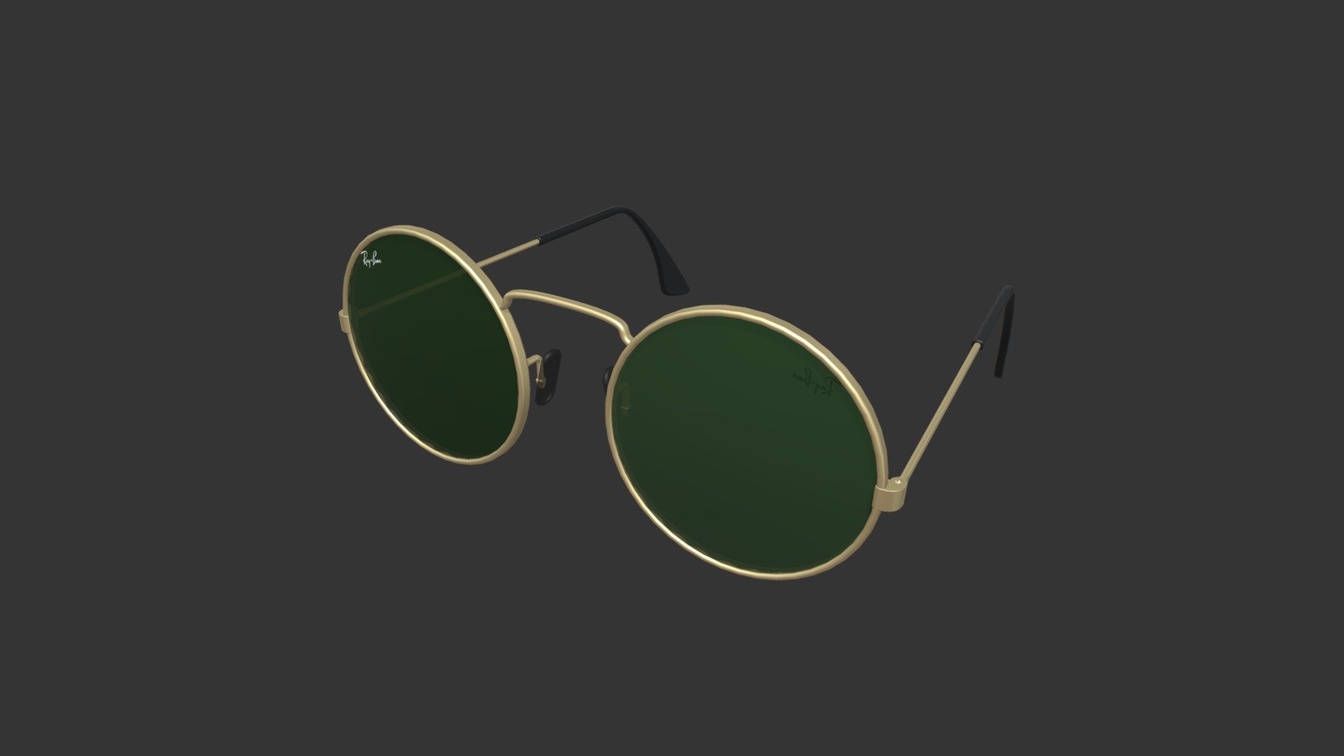 Sunglasses round 3d model - Sunglasses round - Buy Royalty Free 3D model by 3DDomino 3d model