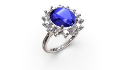 Lady Di 2q Saphire .06 Additinals Version 2 diamonds, jewlery, wearable, substancepainter, substance, ring