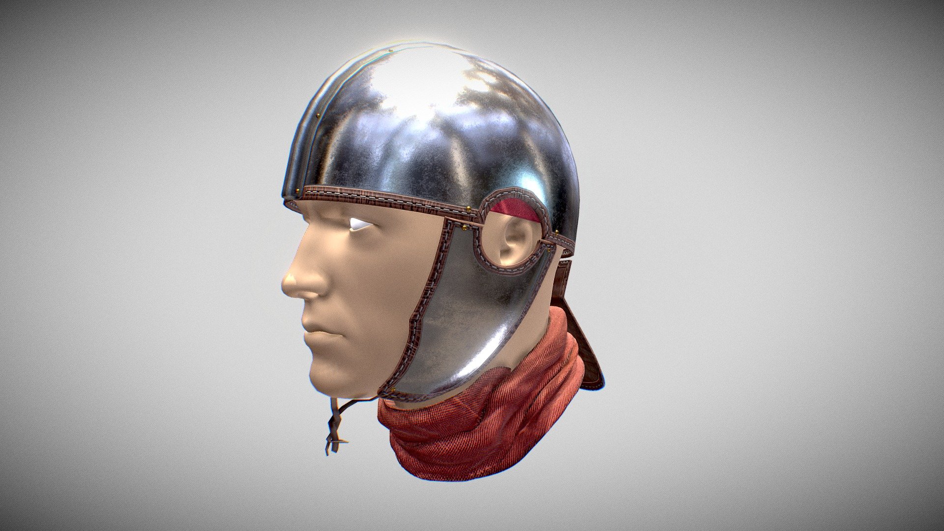 In the late 3rd century, a complete break in Roman helmet design occurred. Previous Roman helmet types, based ultimately on Celtic designs, were replaced by new forms derived from helmets developed in the Sassanid Empire. A closely related form to the Roman ridge helmets is represented by a single helmet from Dura Europos which is of similar construction, but has a much higher-vaulted skull. It probably belonged to a Sassanid warrior of the 3rd century. This reinforces the evidence for a Sassanid origin of this type of helmet. Two main forms of helmet construction were adopted by the Romans at much the same time: the ridge helmet, described here, and the Spangenhelm, which was likely adopted from the Sarmatians. The earliest confirmed example of a Late Roman ridge helmet is the Richborough helmet, which dates to about 280 AD

Source: https://magister-militum.co.uk/blog/intercisa-helmets - Late Roman Ridge Helmet "Intercisa I" - 3D model by Davicolt 3d model