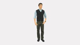 Man In Green Jeans 0747 green, style, people, clothes, jeans, miniatures, realistic, character, 3dprint, model, man