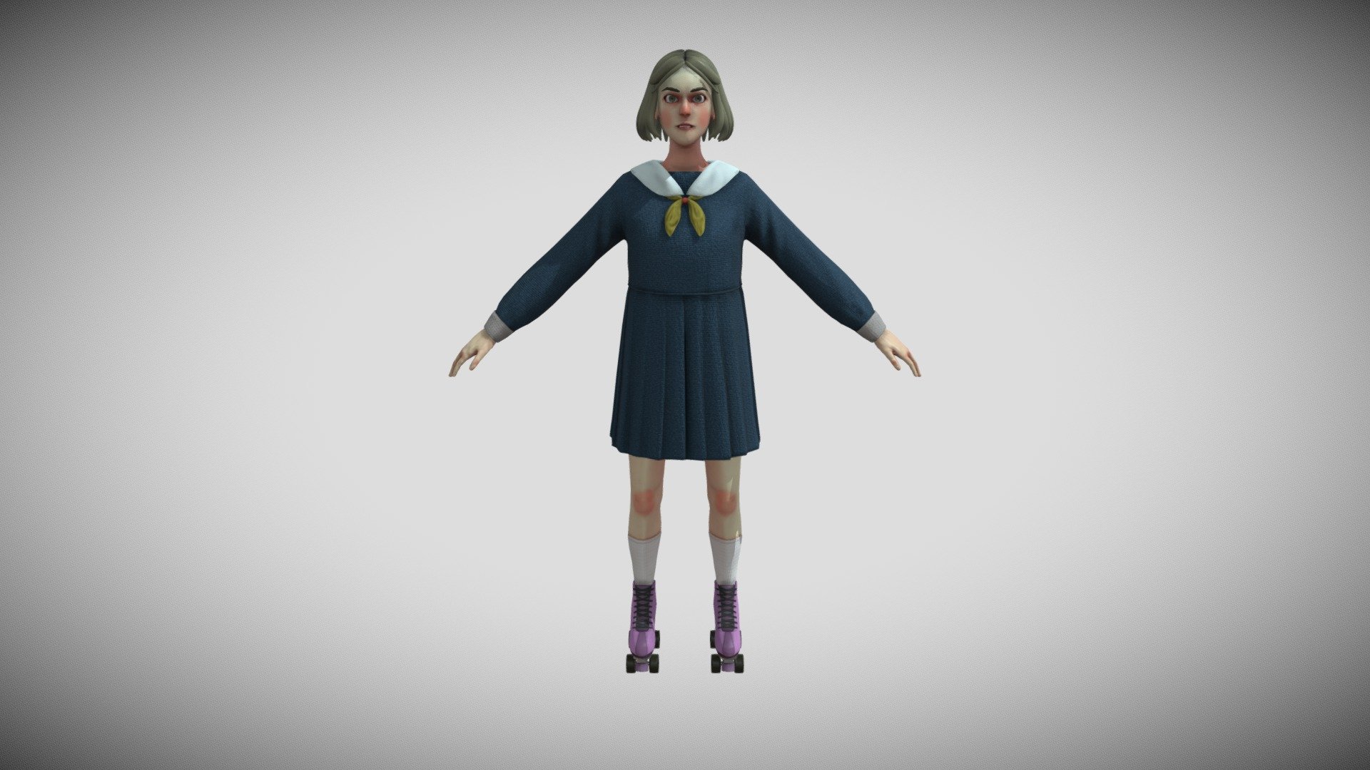 Game-ready, low-poly textured character model.
(faces: 19750, triangles: 38 698);

Includes 3d model in fbx and OBJ format and textures in png format (texture sizes: 4096 x 4096 (base color, metallic, normal, roughness) 3d model