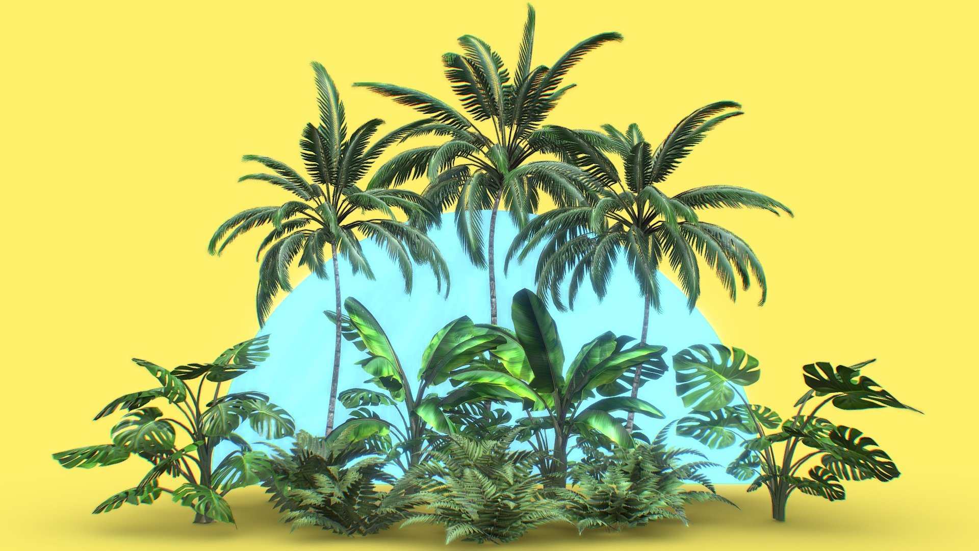 This is based on a personal project line of 1000 house plants for Blender, that for every 3 plants that I made one of them will be free, Currently this is the 2nd pack project, 3D PBR model of a personaly made Tropical Plant Pack M02P with 15 plants in total, created with blender 3.3x.

Best use for :




Architectural Visualization

Unreal Engine

Model Specification:




Quad based topology, with minimal triangulation

Varied texel density

Naming convention using Unreal Engine standard Naming Convention

Varied texture resolution

Notes : All of these plants are from a disposed prototype of my premium models, quality might be very rough, use it at your own risk 3d model