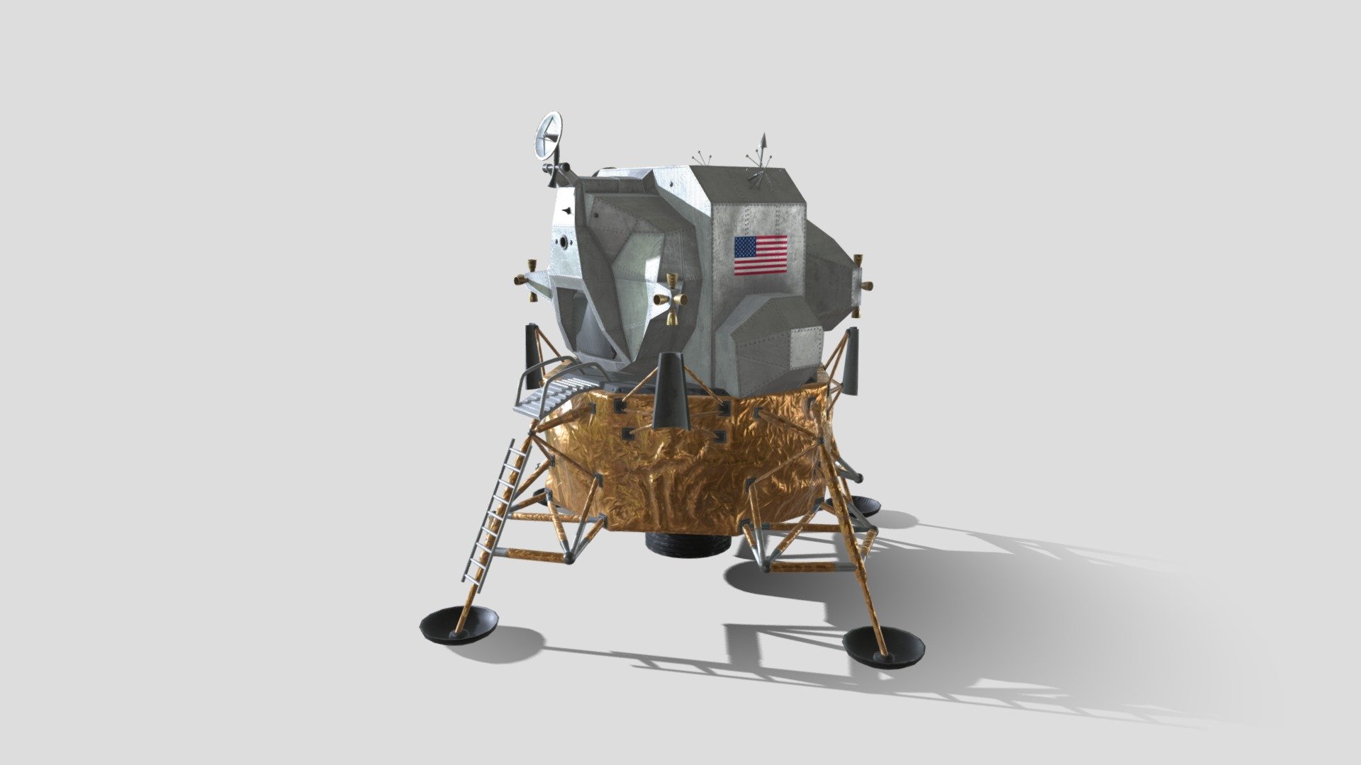 This Moon Lander is a great model for any space exploration or sci-fi scene. The model is Highly detailed especially with the PBR Textures, The model is viewable from all angles and Distances.

This Includes:

The mesh
-4K and 2K Textures (Albedo, Metallic, Roughness, Normal, Height)

The mesh is UV Unwrapped with vertex colors for easy retexturing 3d model