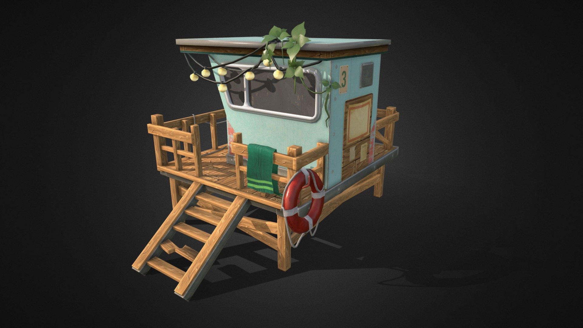 When I made this model there was a requirement for texture size and texel density.
To meet the requirements, unique textures had to be abandoned almost completely) - Lifeguard Tower - Download Free 3D model by Sololopenko 3d model