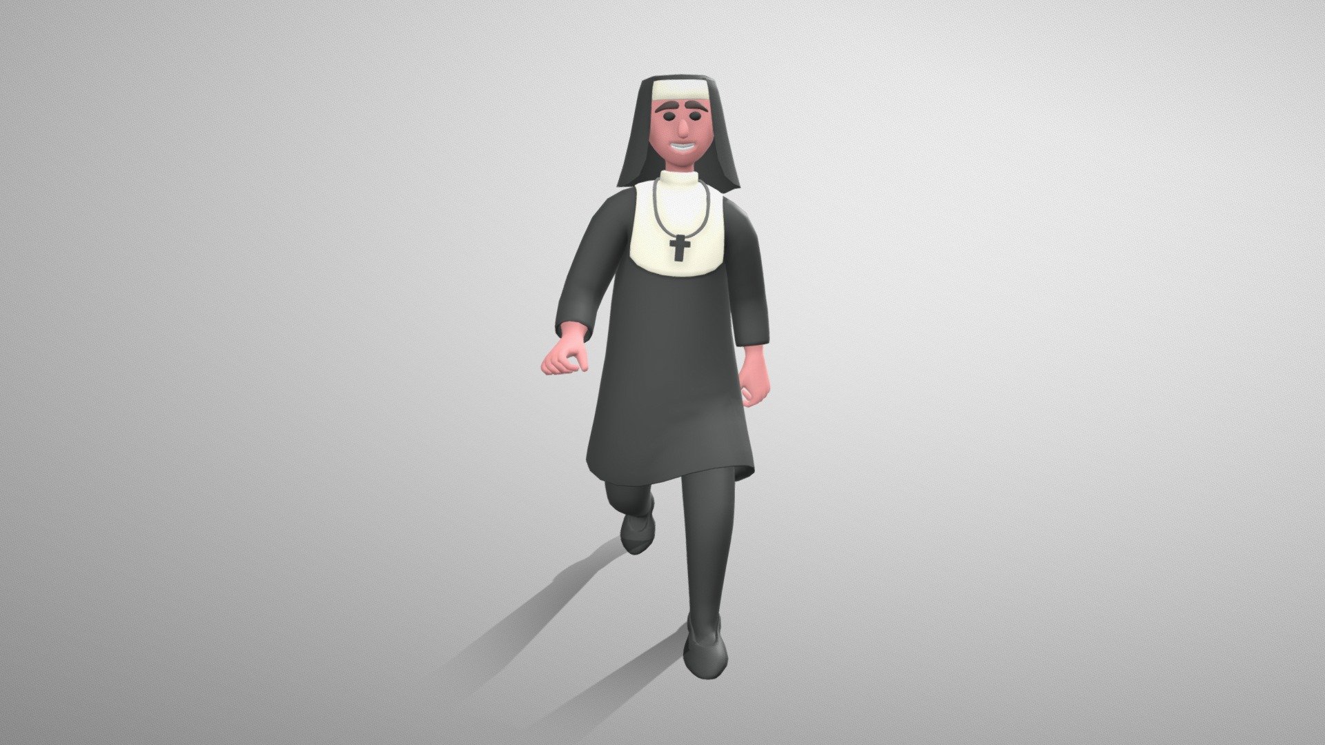Stylized Nun Christian is the part of the big characters bundle. These stylized 3D characters might be useful for motion graphics design, cartoon production, game development, illustrations and many other industries.

The 3D model is rigged and ready to use with Mixamo. You can apply any Mixamo animation in one click . We also added 12 widely used animations.

The character model is well optimized and subdivision ready. You can choose any smoothing option you want, according to your project.

The model has only a single texture. It is useful for mobile game development and it's easy to change colors of clothes, skin etc.

If you have any questions or suggestions on improving our product, feel free to send a message to mail@dreamlab.net.ua - Stylized Nun - Mixamo Rigged Character - Buy Royalty Free 3D model by Dream Lab (@dreamlabanim) 3d model