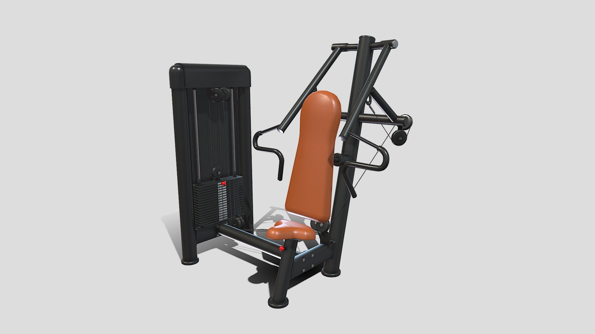 Gym machine 3d model built to real size, rendered with Cycles in Blender, as per seen on attached images. 

File formats:
-.blend, rendered with cycles, as seen in the images;
-.obj, with materials applied;
-.dae, with materials applied;
-.fbx, with materials applied;
-.stl;

Files come named appropriately and split by file format.

3D Software:
The 3D model was originally created in Blender 3.1 and rendered with Cycles.

Materials and textures:
The models have materials applied in all formats, and are ready to import and render.
Materials are image based using PBR, the model comes with five 4k png image textures.

Preview scenes:
The preview images are rendered in Blender using its built-in render engine &lsquo;Cycles'.
Note that the blend files come directly with the rendering scene included and the render command will generate the exact result as seen in previews.

General:
The models are built mostly out of quads.

For any problems please feel free to contact me.

Don't forget to rate and enjoy! - Inclined chest press machine - Buy Royalty Free 3D model by dragosburian 3d model