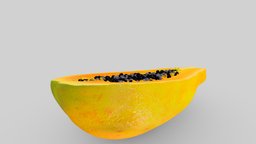 Papaya Fruits 3D Model fruits, nature, vegitable, papaya, downlodable, download, papaya-fruit, 3d-papaya
