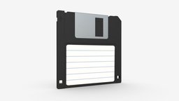 Floppy disk 03 computer, storage, retro, memory, media, information, disc, mockup, magnetic, data, disk, floppy, diskette, 3d, pbr, technology, digital, plastic