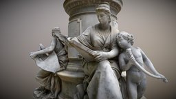 Goethe-Denkmal (Low-Poly) mini, monument, statue, dji, berlin, histrorical, goethe, realitycapture, mini3pro, noai