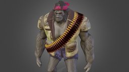 Caesar | VGDC vest, bandana, gorilla, blender, military, gameasset, rigged