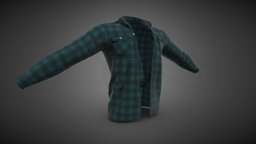 Cyan Flannel Shirt body, square, shirt, boy, people, fashion, beauty, long, teenage, sleeves, fabric, men, wear, plaid, apparel, flannel, character, clothing, flannell