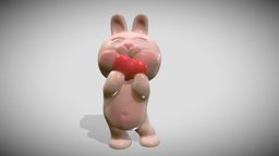 caramel cute bunny rabbit, bunny, toy, pet, toys, pendant, easter, zoo, statue, present, casting, hare, sculptures, rodent, cartoon, animal
