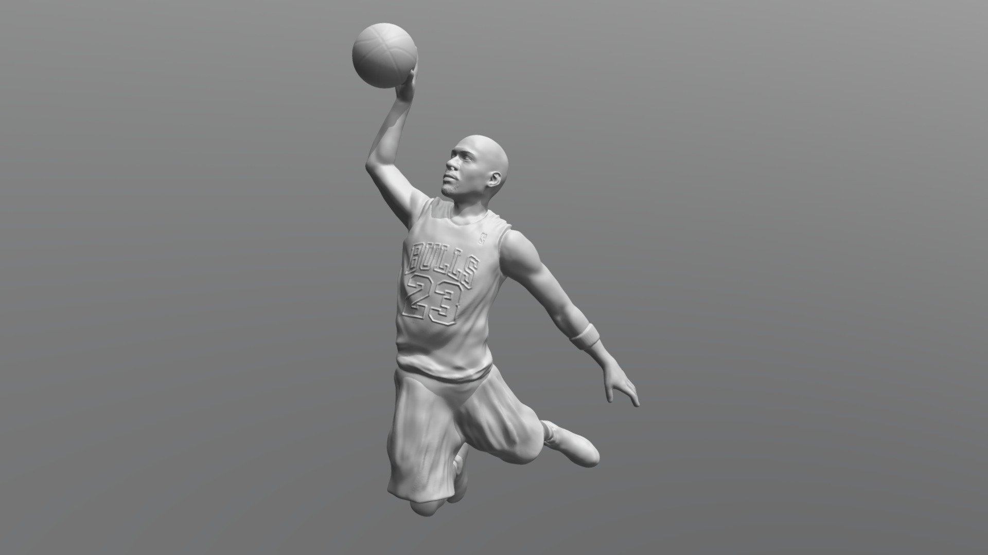 Here is Michael Jordan 3D model ready for 3D printing. The model is not scaled, so you will have to adjust this to the size you want. You will also have to mount printed figurine to some kind of base to ensure proper standing. 
Rar file contains stl. 
The model was created in ZBrush.

If you have any questions please don't hesitate to contact me. I will respond you ASAP. 
I encourage you to check my other celebrity 3D models 3d model