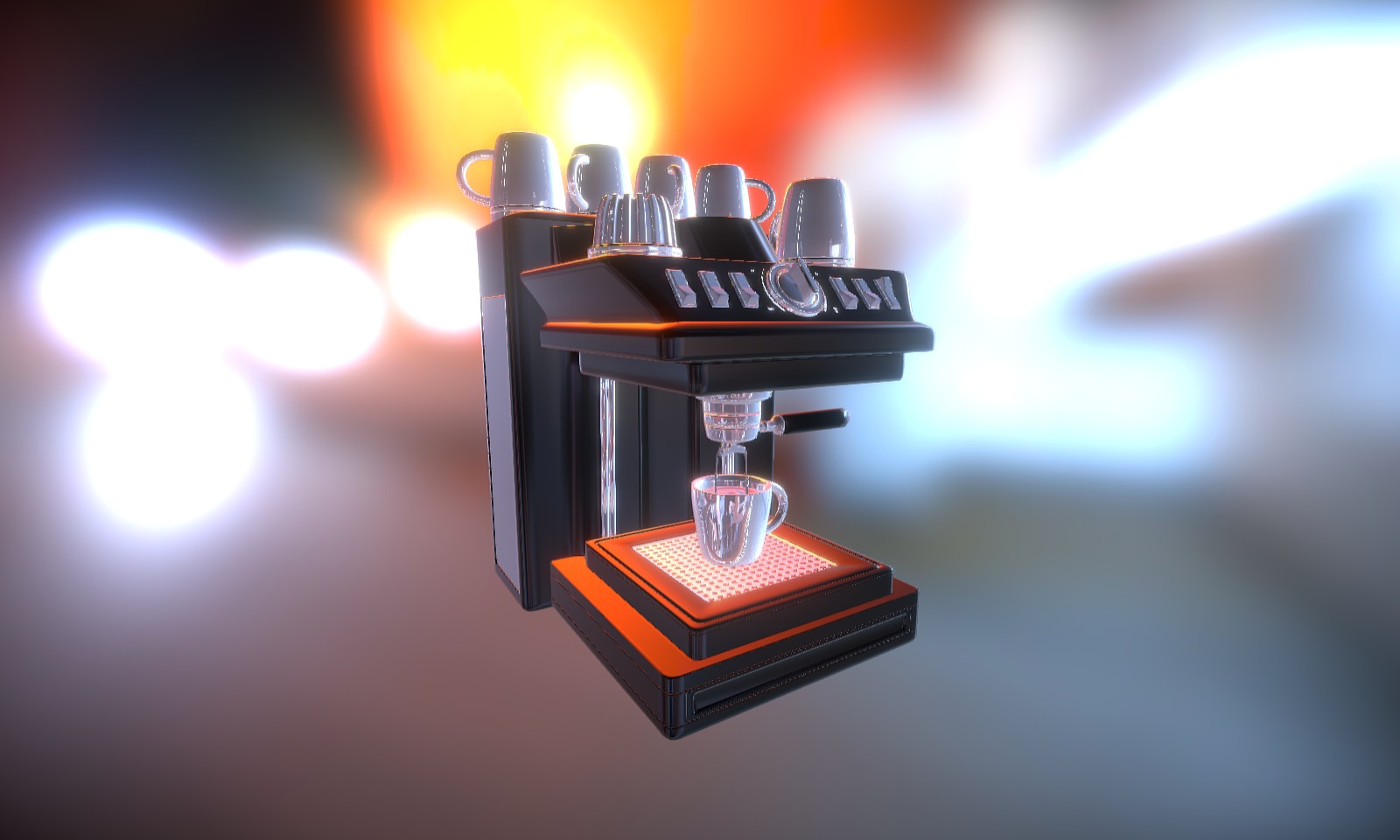 Café - 3D model by 7vm 3d model