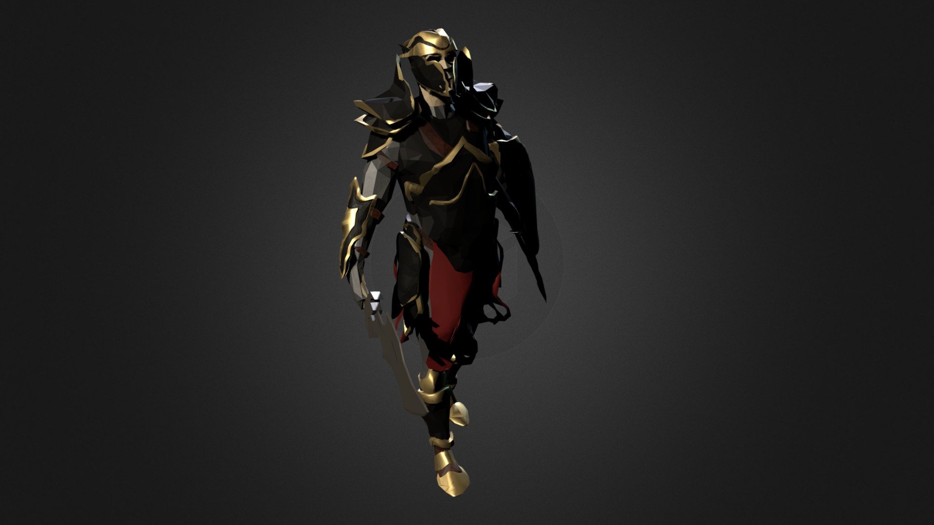 Low Poly Fantasy Knight created for a VR experience 3d model