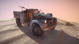 WWII British Desert Raider 30-cwt Truck truck, british, historical, sas, worldwar2, blender, vehicle, pbr, substance-painter, military