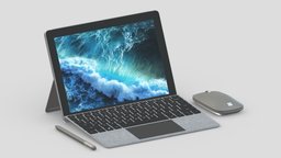 Microsoft Surface Go & Mobile Mouse & Pen office, computer, device, mouse, studio, xbox, pc, laptop, tablet, surface, smart, electronics, equipment, headphone, audio, microsoft, mockup, smartphone, go, cellular, type, android, ios, phone, realistic, max, mock, cellphone, report, cheap, earphones, 2018, mock-up, render, book, 3d, mobile, home, 3ds, "screen", "keyboard"