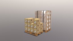 Pallets with boxes 400X300X300