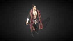 Generic Asian warrior fighter warrior, samurai, low-poly-blender, low-poly