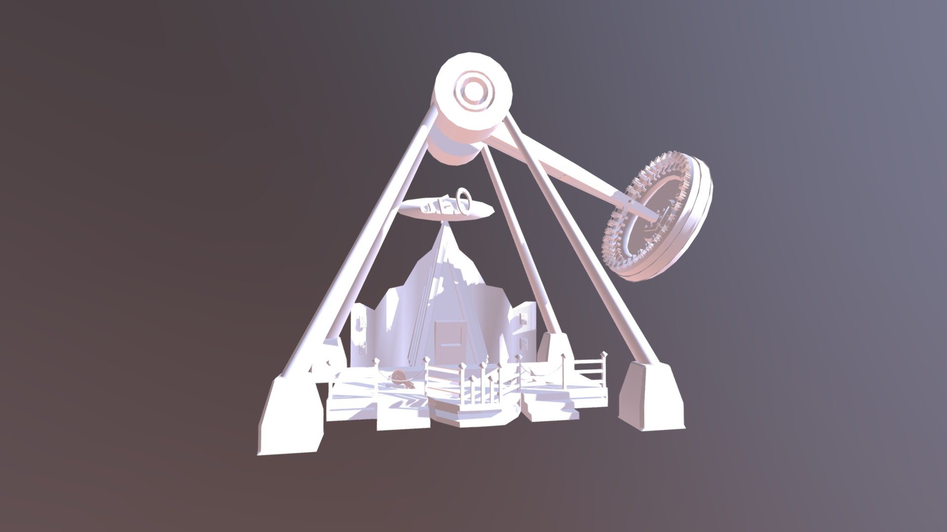 UFO Pendulum Flat Ride for Bonus Assignment 2, Primitive Shapes and Edit Poly only 3d model