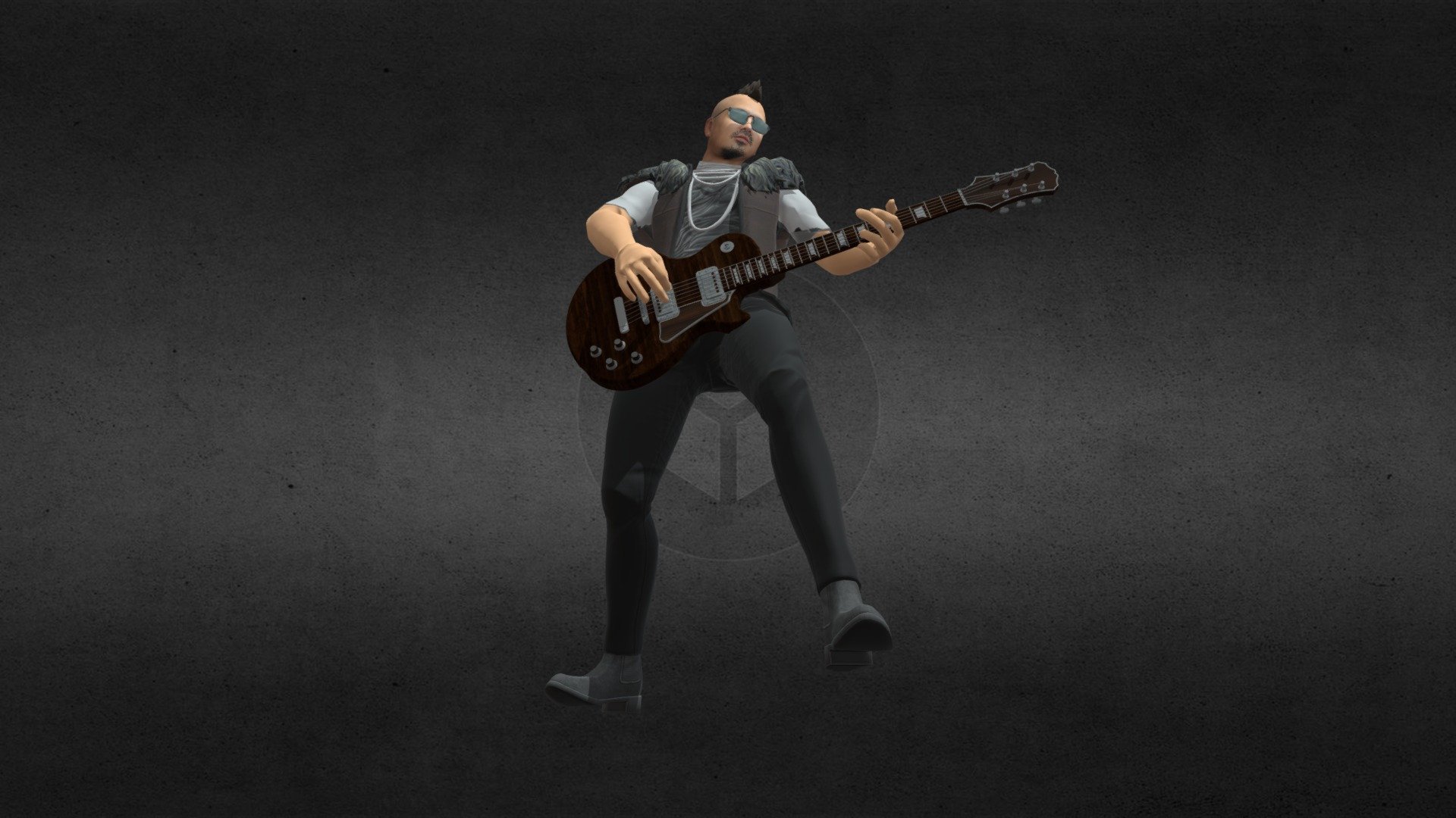Rock Guitarist 3D model with electrict guitar model with fashion outfit - Rock Guitarist - Buy Royalty Free 3D model by imanboer 3d model