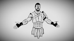 Gladiator comics, gladiator, movies, handpainted, stylized