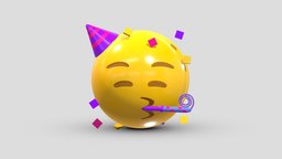 Apple Partying Face face, set, apple, messenger, smart, pack, collection, icon, vr, ar, smartphone, android, ios, samsung, phone, print, logo, cellphone, facebook, emoticon, emotion, emoji, chatting, animoji, asset, game, 3d, low, poly, mobile, funny, emojis, memoji