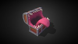 Mimic rpg, chest, mimic, handpainted, lowpoly, creature, monster, fantasy