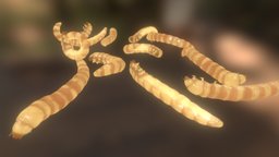 Mealworms family insect, bug, 3dcoat, worm, sunstance, larvae, painter, modo, mealworm