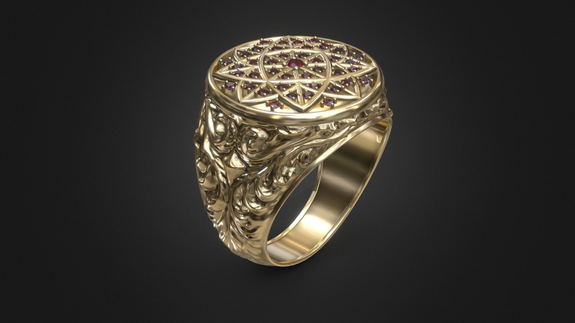 3D model, rosetta ring CAD model. This is a very popular design. Oversized piece. Please contact me if you have any doubts or would like to do modifications to this design. Modifications may be subject to extra cost depending on how much work is required. 
Please leave a message if you have any questions 3d model