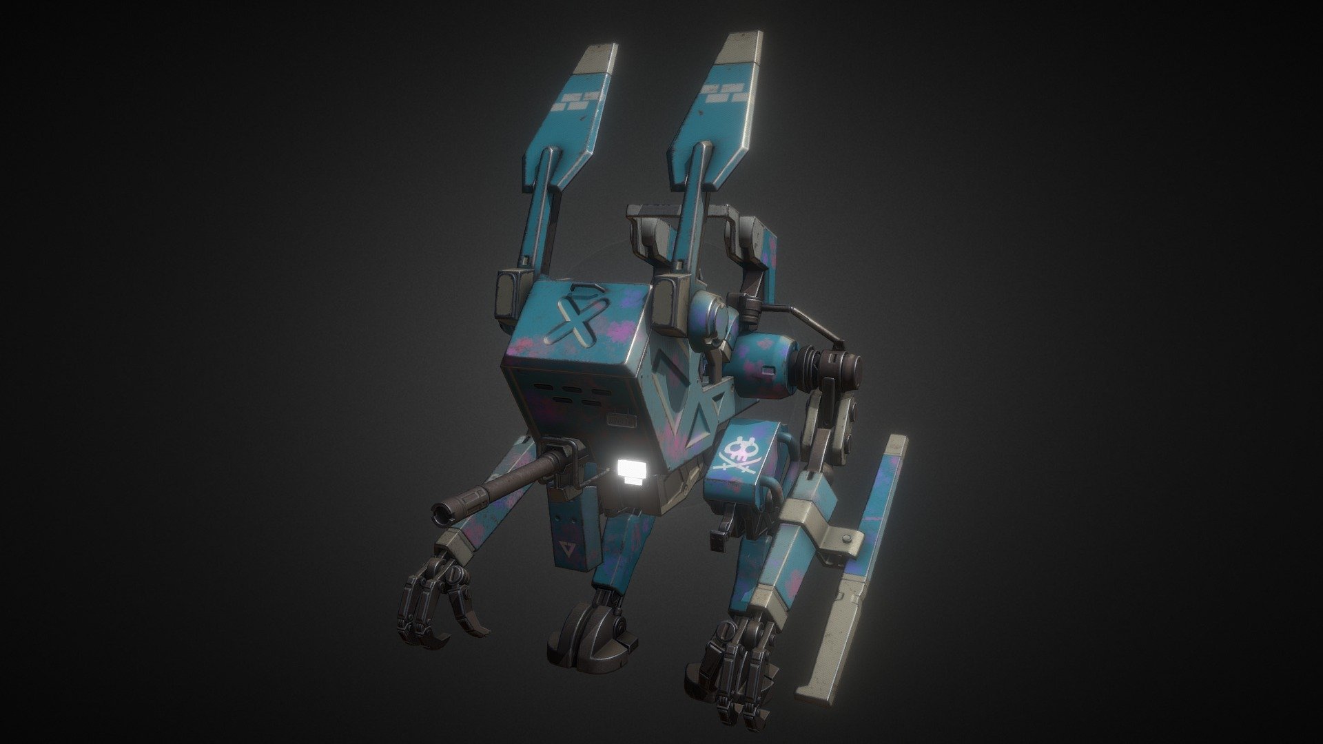 Lowpoly mech for game - Mecha Bunny - 3D model by BananaCat (@doxuanhuy2001) 3d model