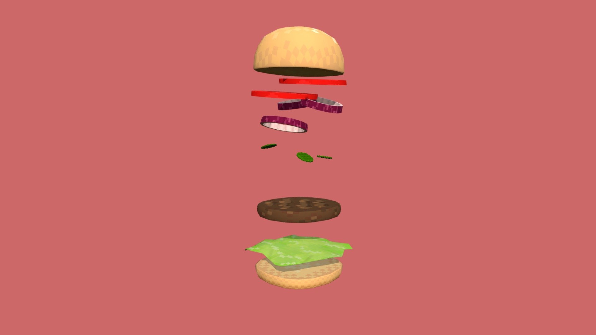 This is my entry for Sully's Pixel Challenge. 
Smol animated pixel burger. I don't know if animated models could be submited or no. Hope they are haha.
Anyways pretty fun model to make and my first time trying pixel textures on 3D models. Was definitely a little challenge 3d model