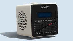 SONY Dream Machine Alarm Clock computer, nostalgic, japan, pc, clock, sony, electronic, electronics, alarm, alarmclock, 80s, gadgets, 90s, 2000s, substancepainter, substance, electric, japanese, alarmclocks