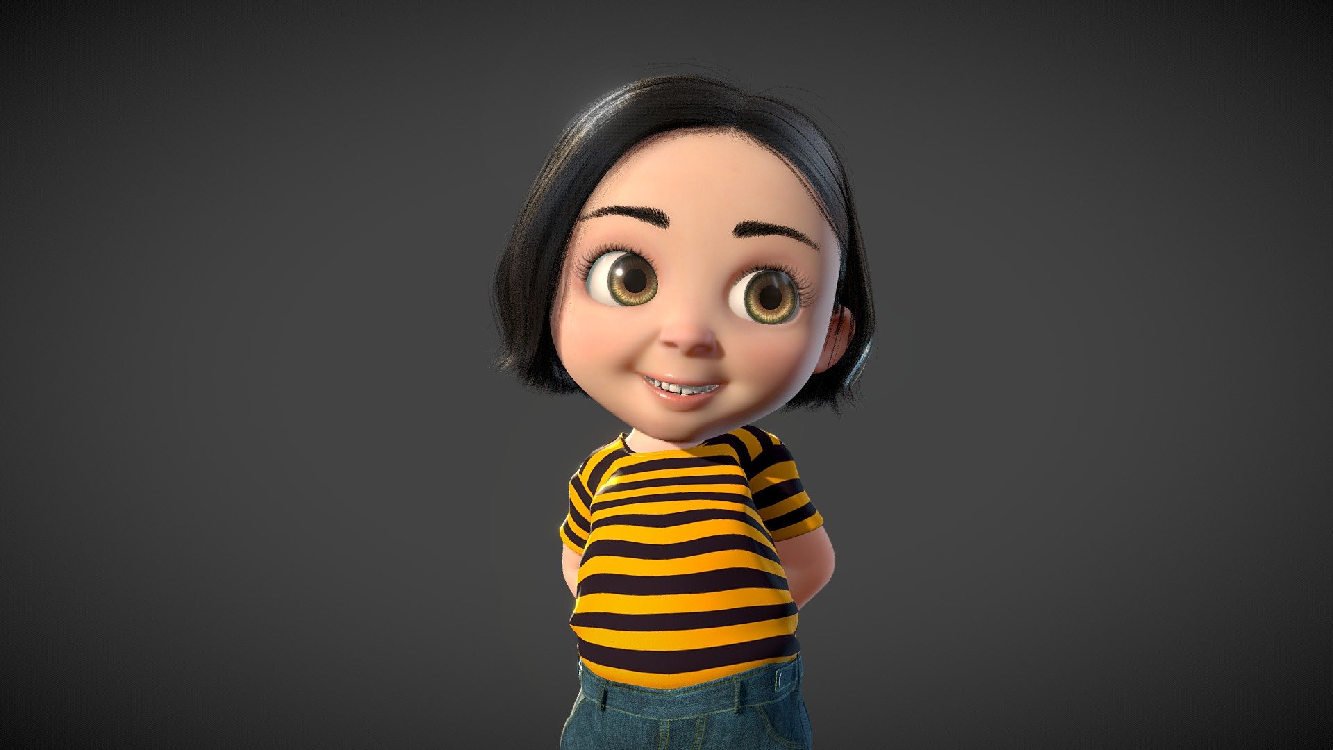 Original cartoon girl with binding 

File formats:

Maya 2019 MB (Redshift2.6.41 renderer binding humanIK binding)

Fang binxing (including model, bone, skin binding, binding expression) 

Map and material:

A total of 35 high resolution textures, format of JPG. Body texture color size 4 k, highlights, such as normal mapping is 4 k. Maya scene Redshift is all models used in the material. 

Binding:

1) body had full binding, the action adjustable, can move freely zoom, satisfies the requirement of all kinds of animation. 2) have the motion capture HumanIK binding, binding with facial expression controller, convenient your animation process. 3) have a full facial binding controller system, controllable items as many as 176 species, 36 kinds of controller, 140 kinds of details expression controller Note, fully meet the demand of all kinds of animation.

Attachment contains a complete binding and rendering (including body binding, face binding, material rendering, etc.) - Cartoon girl cartoon kids have binding - Buy Royalty Free 3D model by mpc199075 3d model