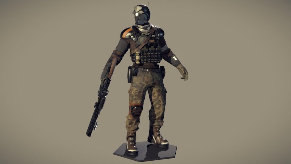Red team character of Fallensteel - Student TPS PC Versus Game made with Unreal Engine 4 3d model