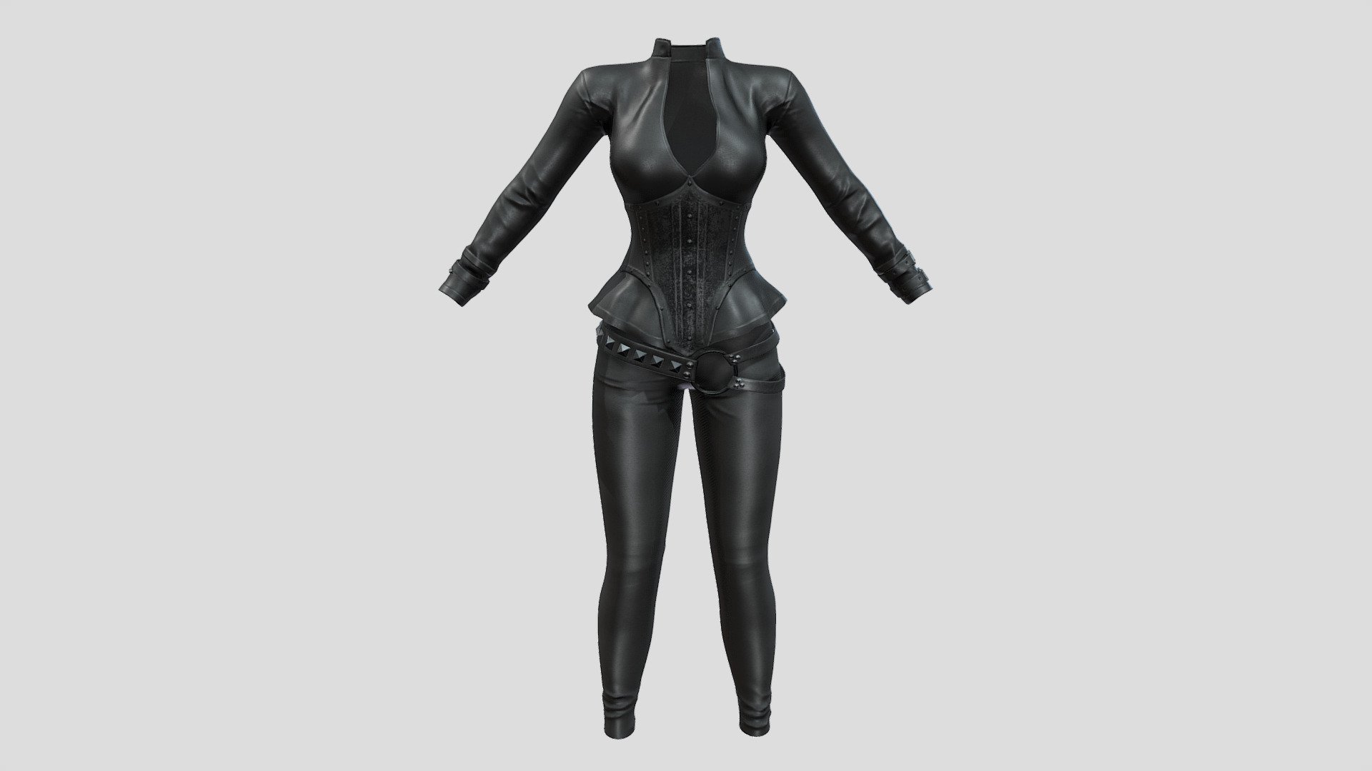 Female Black Leather Corset Jacket And Pants

Can be fitted to any character

Clean topology

No overlapping smart optimized unwrapped UVs

High-quality realistic textures

FBX, OBJ, gITF, USDZ (request other formats)

PBR or Classic

Type     user:3dia &ldquo;search term