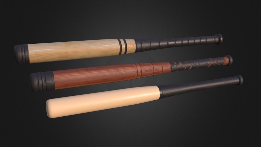 Baseball Bats. PBR. Was modeled in 3Ds max 2017. Textured in SubstancePainter 3d model