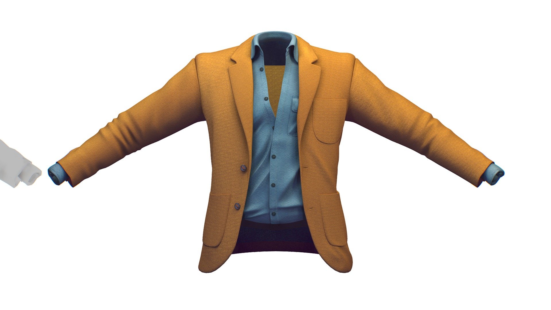 Cartoon High Poly Subdivision Blue Shirt Jacket

No HDRI map, No Light, No material settings - only Diffuse/Color Map Texture (2500x2500)

More information about the 3D model: please use the Sketchfab Model Inspector - Key (i) - Cartoon High Poly Subdivision Blue Shirt Jacket - Buy Royalty Free 3D model by Oleg Shuldiakov (@olegshuldiakov) 3d model