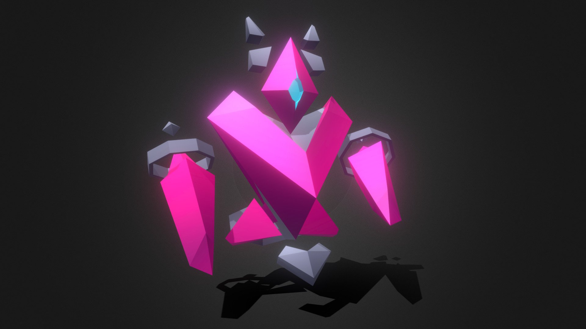 Character I made a for a small side project where these gem creatures would move around on a geometric ball and try to knock each other out of a ring to win 3d model