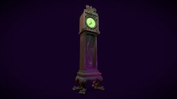 Haunted Mansion Grandfather Clock object, prop, display, furniture, really, disney, realistic, mansion, disneyland, ghostly, pbr-game-ready, substancepainter, substance, asset, game, blender, decoration, halloween, spooky, gameready