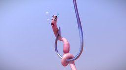Hooked worm scene