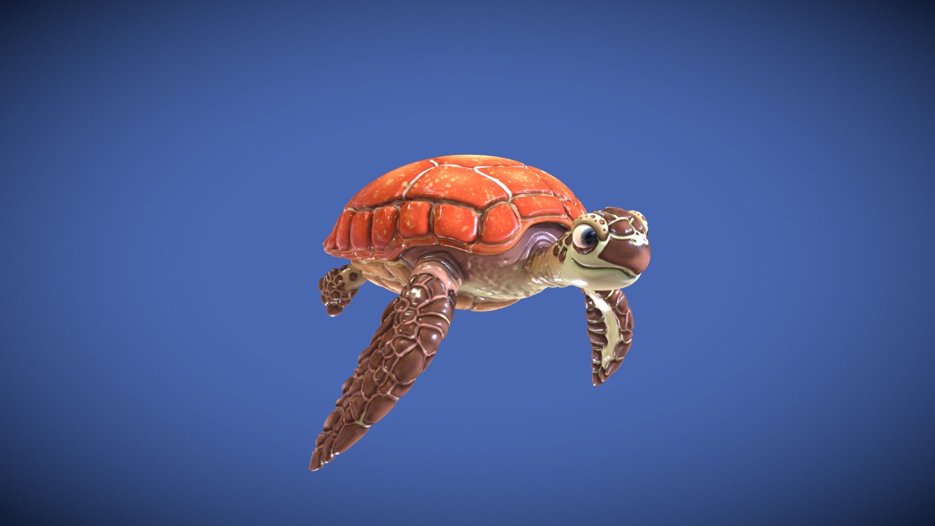 I sculpted this turtle using ZBrush and then hand painted the model using 3D Coat and Krita 3d model