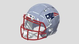 Riddell NFL Full Size Helmet PBR Realistic hat, cap, football, speed, equipment, vr, ar, american, strap, safety, mask, facemask, official, superbowl, protect, riddell, asset, game, 3d, helmet, sport, black