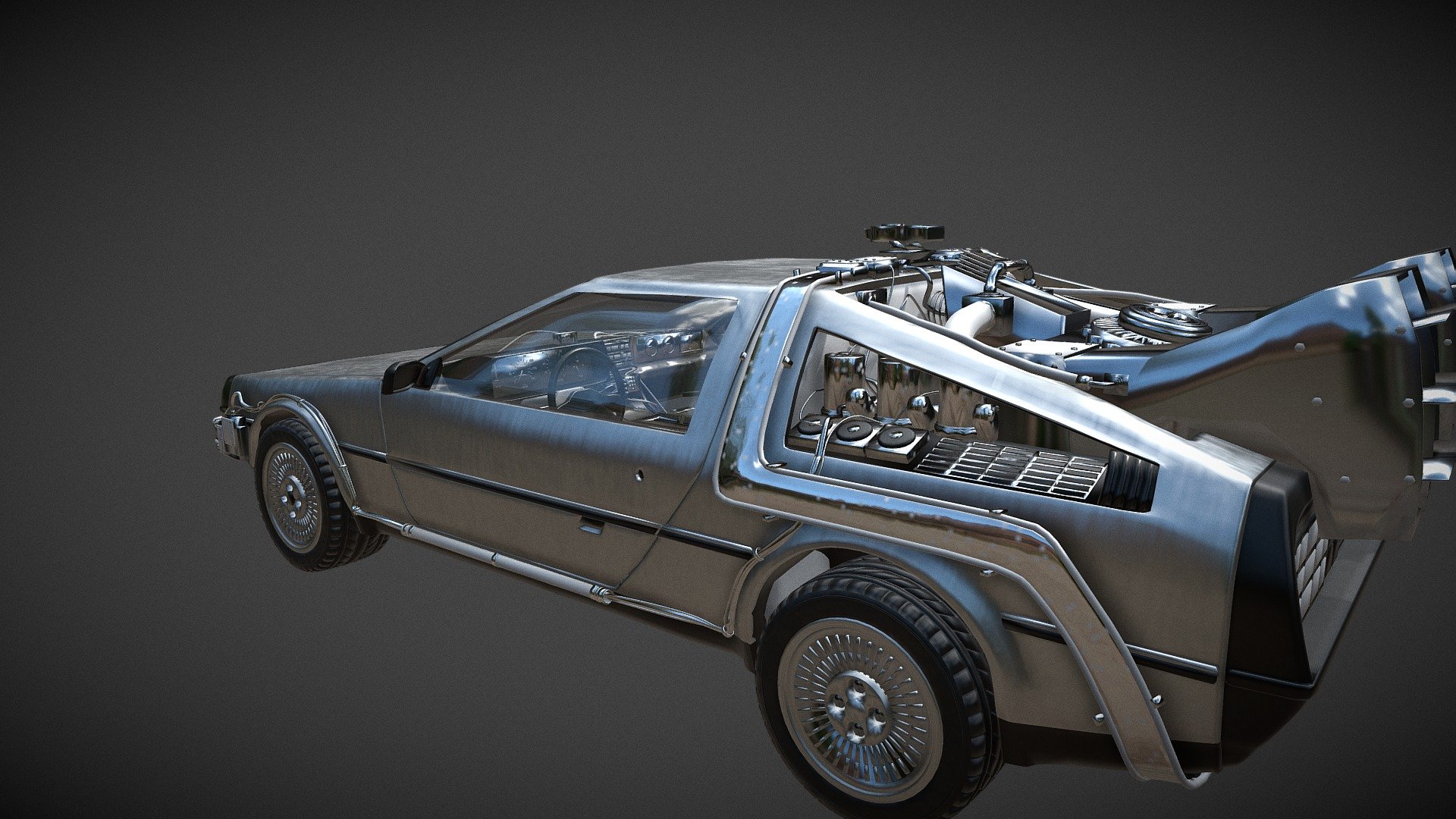 First basic texure on Delorian - Delorian - 3D model by skdsam 3d model