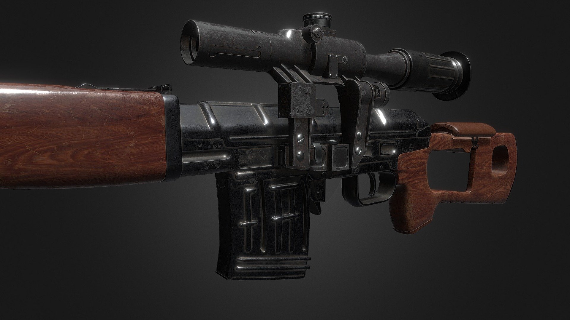 My experiment in weapon modeling 3d model