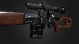 SVD (dragunov rifle) svd, rifle, svddragunov, substancepainter, substance, weapon