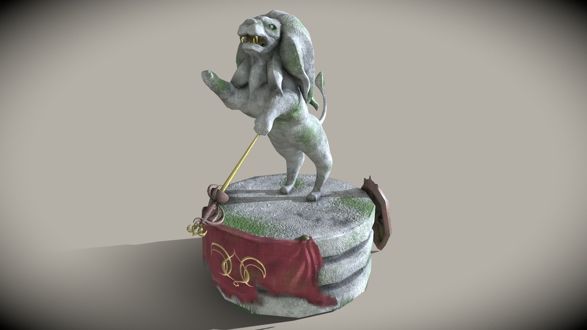 Something like a test, was given a limited time to complete this - Lion Statue - 3D model by tnjngy 3d model