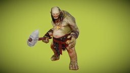 Cave Troll skin 4 warcraft, troll, nightmare, ogre, archery, boss, lord-of-the-rings, stone-hammer, handpainted, blender, lowpoly, fantasy, mythological-creature